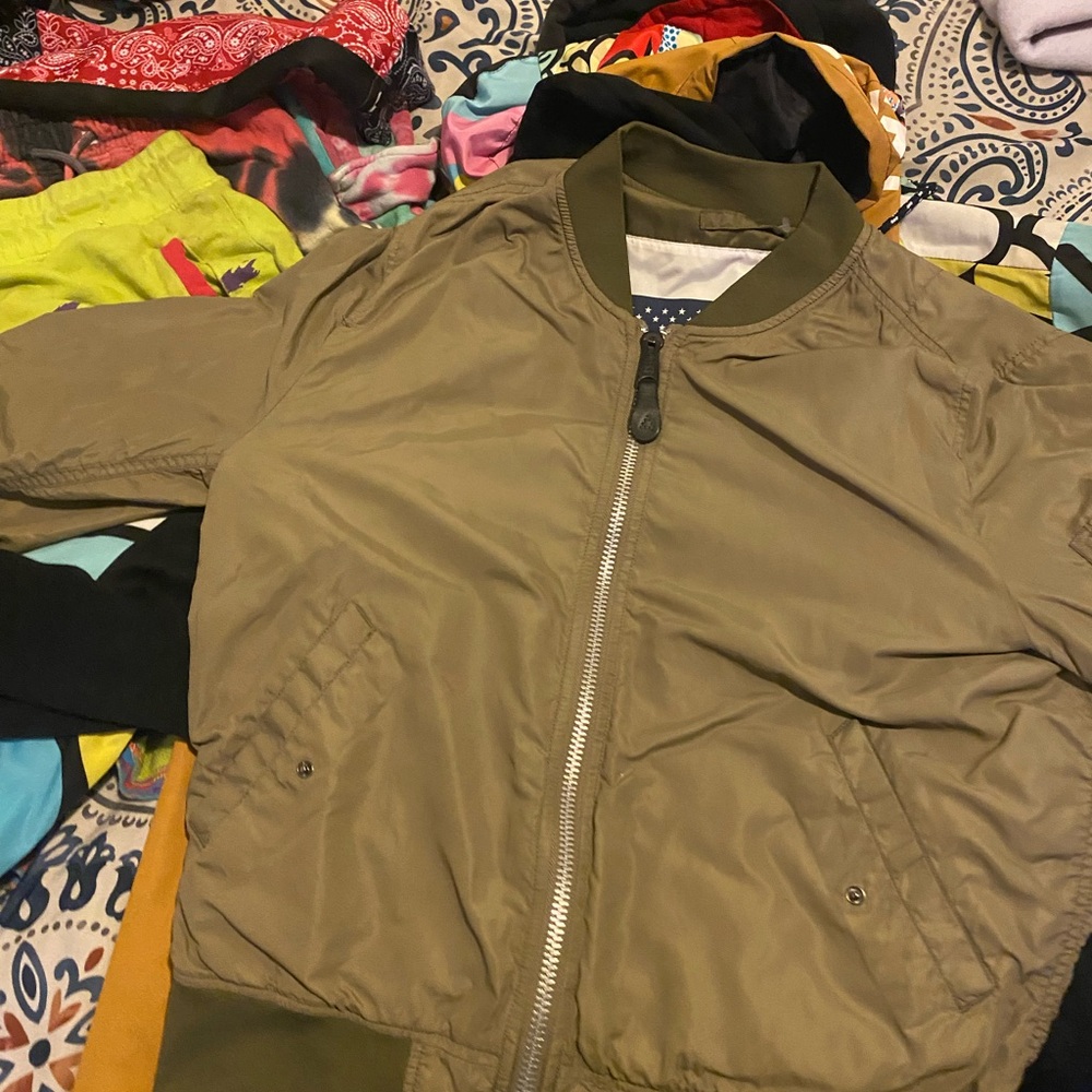 Olive Green Bomber Jacket